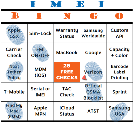 IMEI BINGO - You Won!